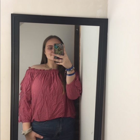 Pink Off The Shoulder Arizona Blouse - Picture 2 of 3